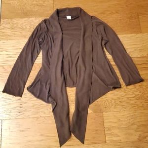 Maurices Brown Drape Open Cardigan Size Large Lightweight